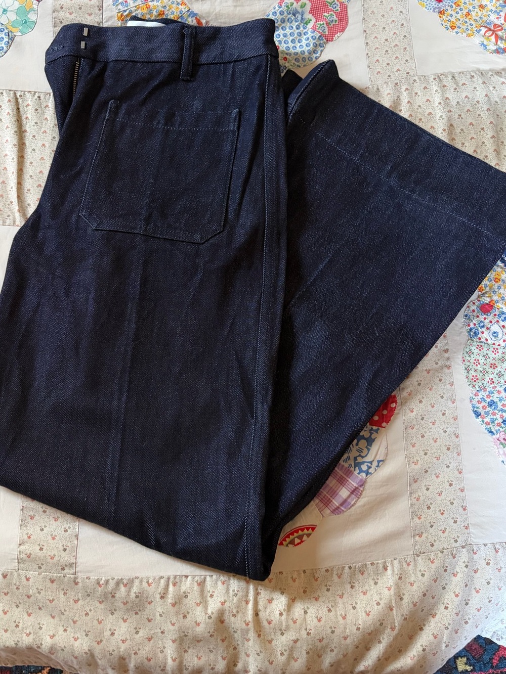 Victoria Beckham Alina Indigo Wide Leg Jean Sz 28